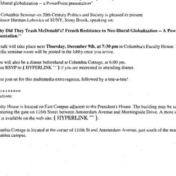 Announcements, 2004-12-09. ...