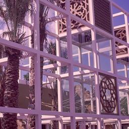 Exterior view, grid with sc...