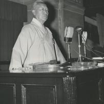 Syngman Rhee, newly elected...