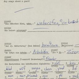 Western questionnaire, answ...