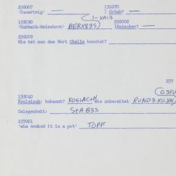 Western questionnaire, answ...