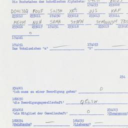 Western questionnaire, answ...