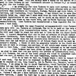 Letter from Ralph J. Bunche...