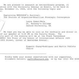 Announcements, 2004-11-11. ...