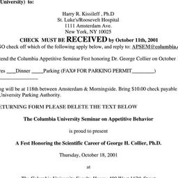 Announcements, 2001-10-18. ...