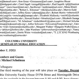 Announcements, 2003-12-09. ...