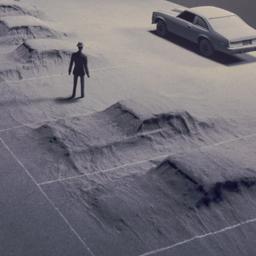 Model, aerial view of subme...