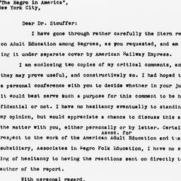 Letter from Alain Locke to ...