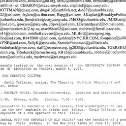 Announcements, 2005-03-08. ...