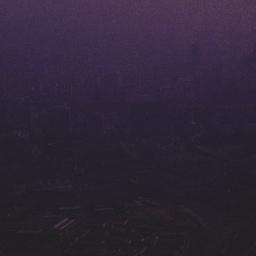 Aerial view of city in smog.