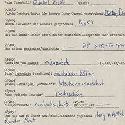 Western questionnaire, answ...