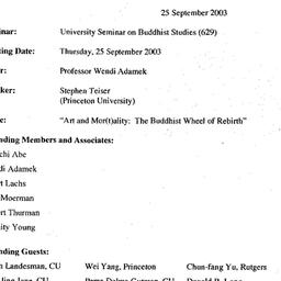 Schedules, Buddhist Studies...