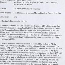 Investment Committee Meeting