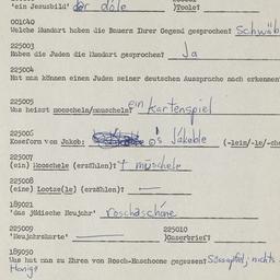 Western questionnaire, answ...