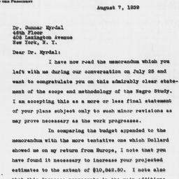 Letter from Frederick P. Ke...
