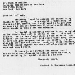 Letter from Herbert R. Nort...