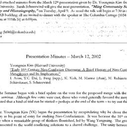 Announcements, 2002-04-09. ...