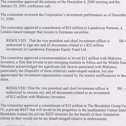 Investment Committee Meeting