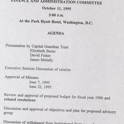 Meeting of the Finance and ...
