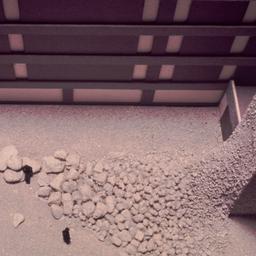 Model, aerial view of court...