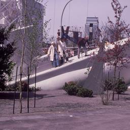 Gray submarine rising onto ...
