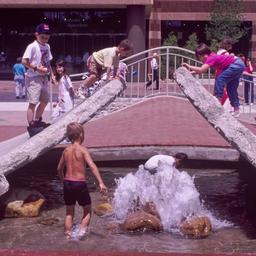Children playing in broken ...