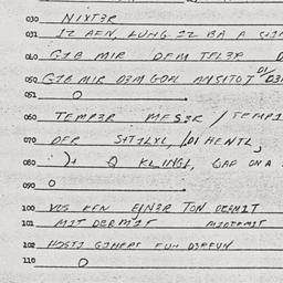 Eastern questionnaire, answ...