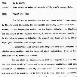 Memorandum from A.J. Jaffe ...