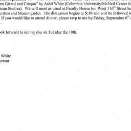 Announcements, 2002-09-10. ...
