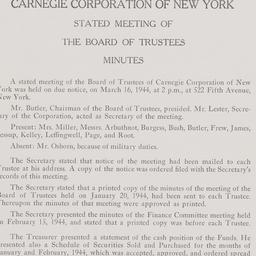 Board Meeting, 3/16/1944