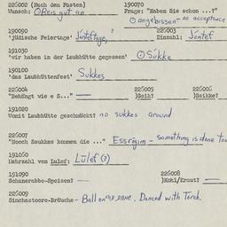 Western questionnaire, answ...