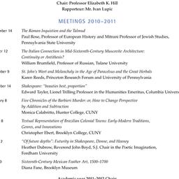 Schedules, The Renaissance,...
