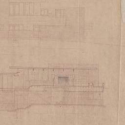North elevation, section lo...