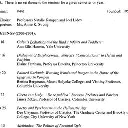 Schedules, Classical Civili...