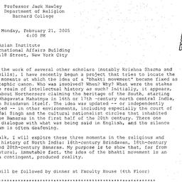 Announcements, 2005-02-21. ...
