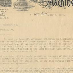 Garvin Machine Co. Letter