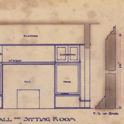 Section through hall and si...