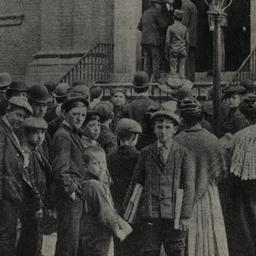[Crowd in front of St. Mark...