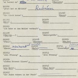 Western questionnaire, answ...
