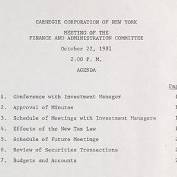 Meeting of the Finance and ...