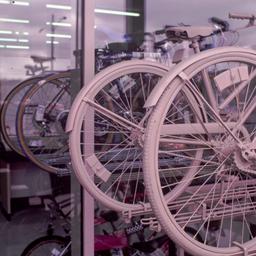 Inside/outside bicyle display.