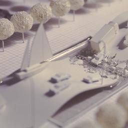 Model, detail of broken hig...
