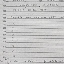 Eastern questionnaire, answ...