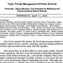 Minutes, 2001-04-11. Innova...