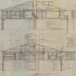 Sections, interior elevations