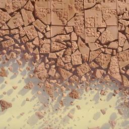 Model, fragmenting wall.