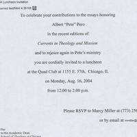 Pete Pero Festschrift, Call...