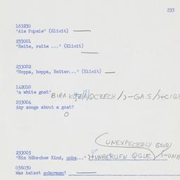 Western questionnaire, answ...