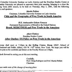 Announcements, 2001-05-03. ...