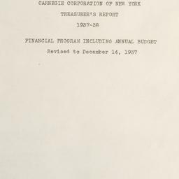 Treasurer's Report, 193...